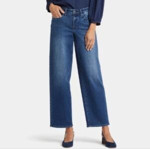 NYDJ Jemma Barrel Dark Blue Denim Lift Tuck Jeans Womens Size 14